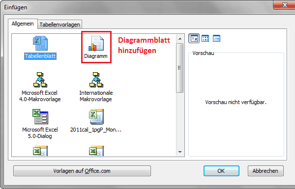 Excel 2010 - Dialogfeld Einfügen