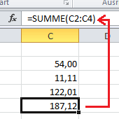 Excel 2010 - Beispiel Summenberechnung
