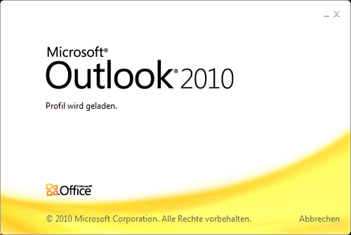 Abbildung - Startfenster von Outlook 2010