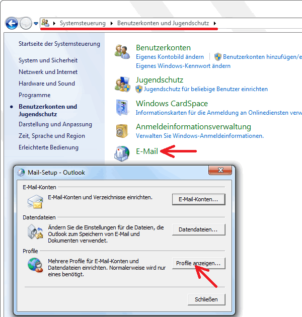Abbildung: Systemsteuerung unter Windows 7