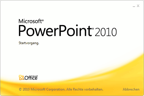 Abbildung - PowerPoint 2010 - Startvorgang von PowerPoint 2010