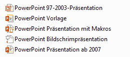 Beispiel: PowerPoint Programmsymbole