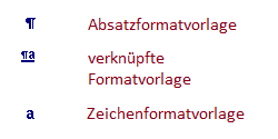 Word 2010 - Symbole der Formatvorlagen