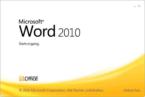 Word 2010 - Startvorgang